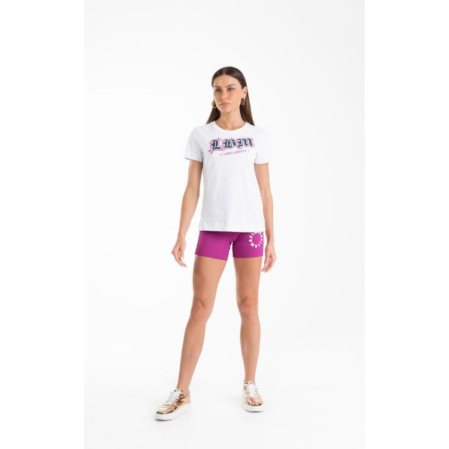 Conjunto Polera y Short Blanco y Fucsia
