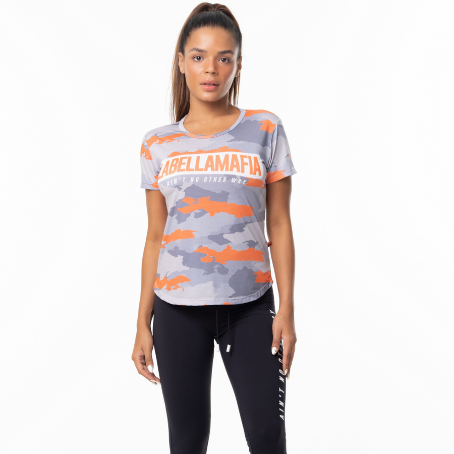 Polera Fire Orange Estampada