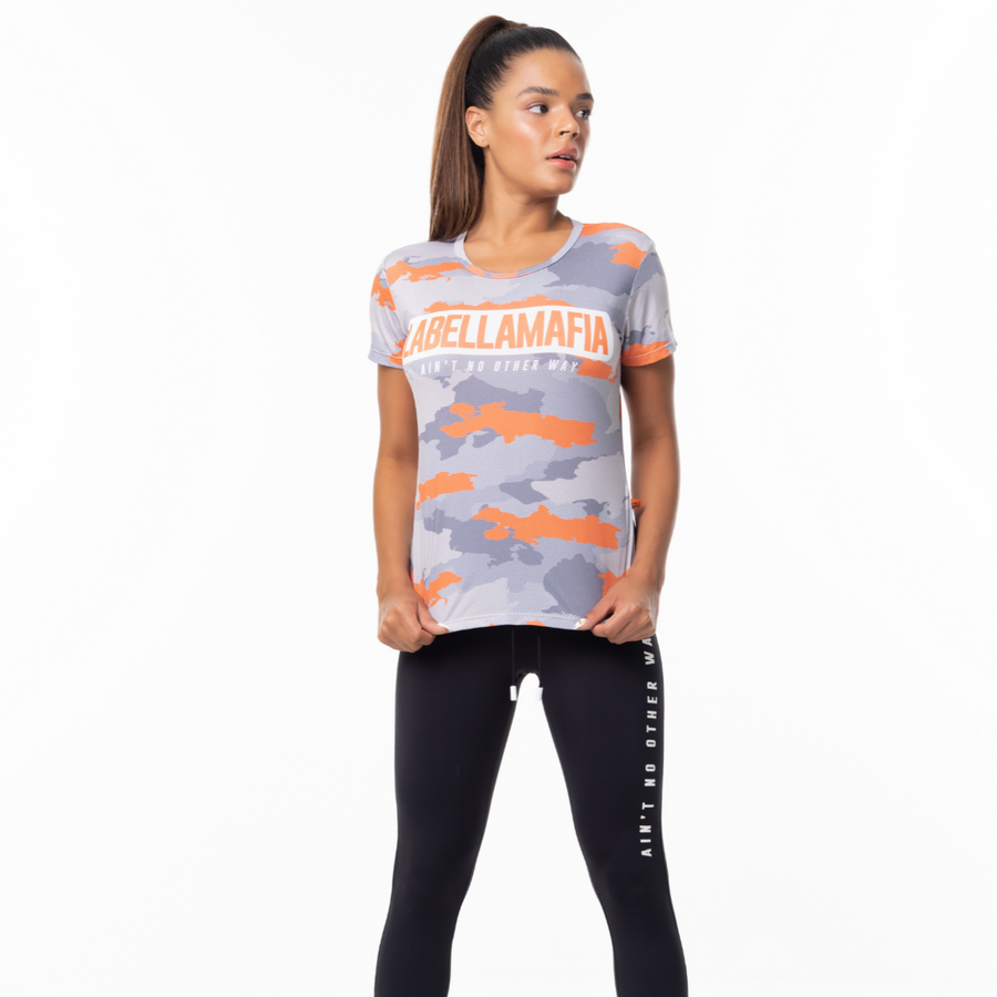 Polera Fire Orange Estampada