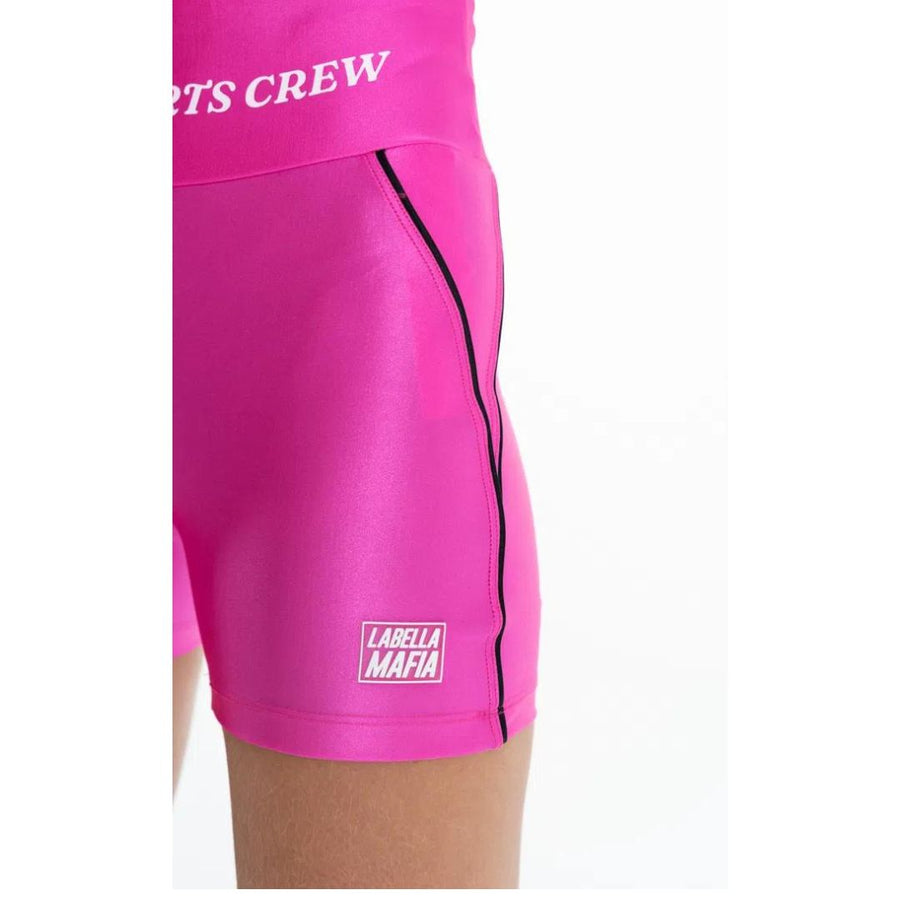 Conjunto Top y Short Biker Dopamina Fucsia