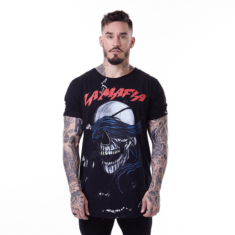 Polera Negra - Estampado Calavera
